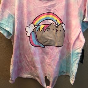 Pusheen rainbow crop top